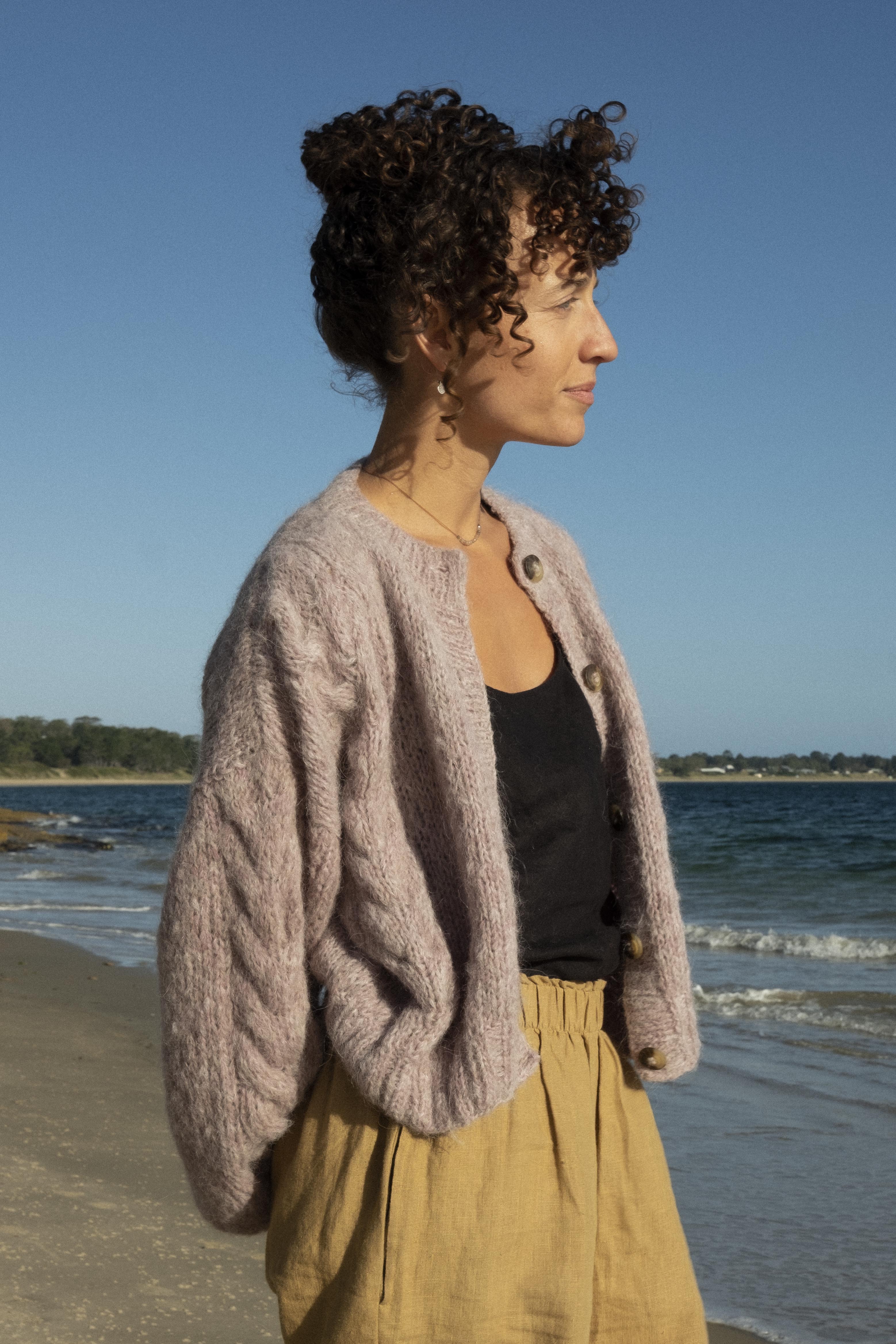 Lima Alpaca Cardigan - Magnolia