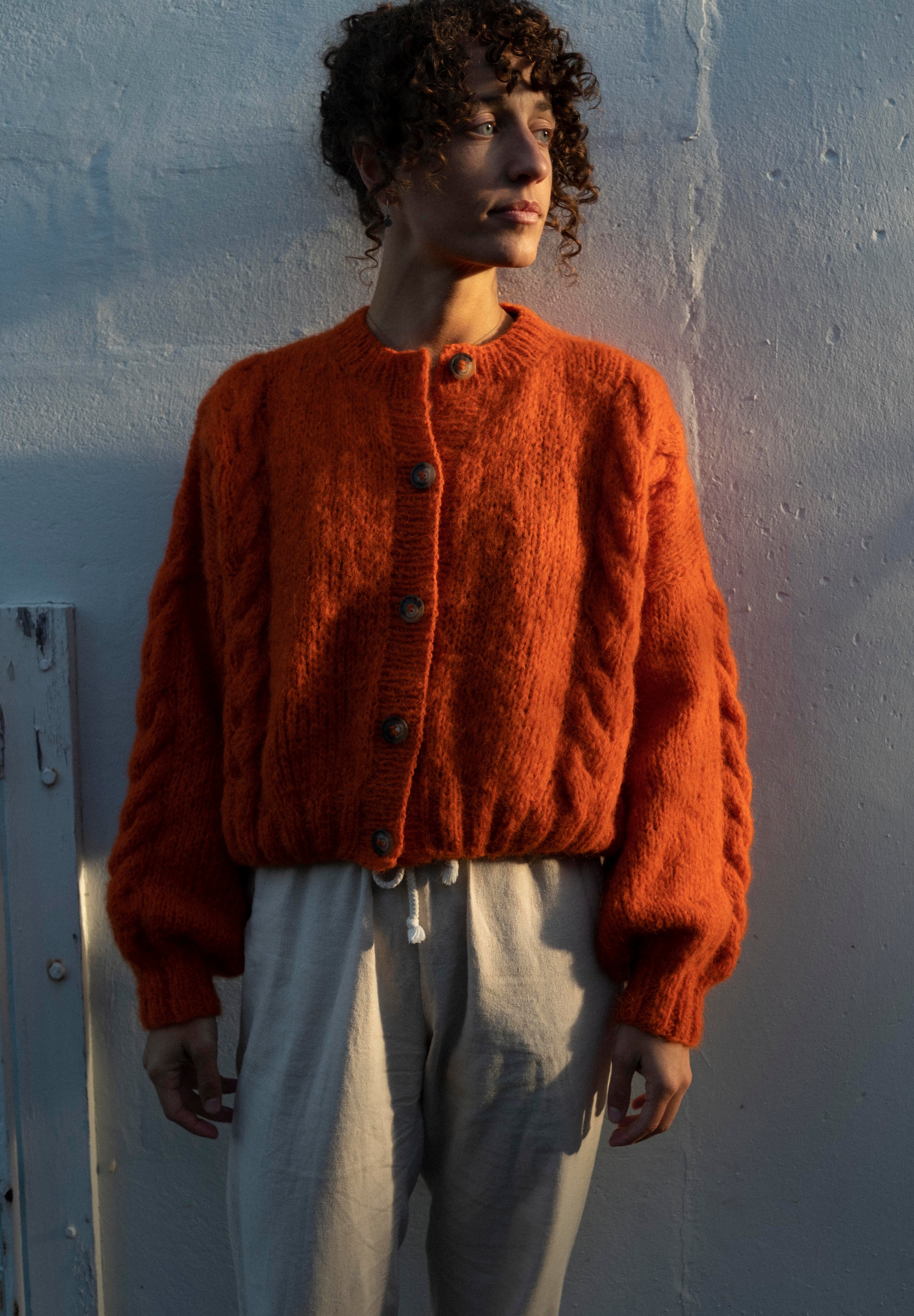 Lima Alpaca Cardigan - Mandarin