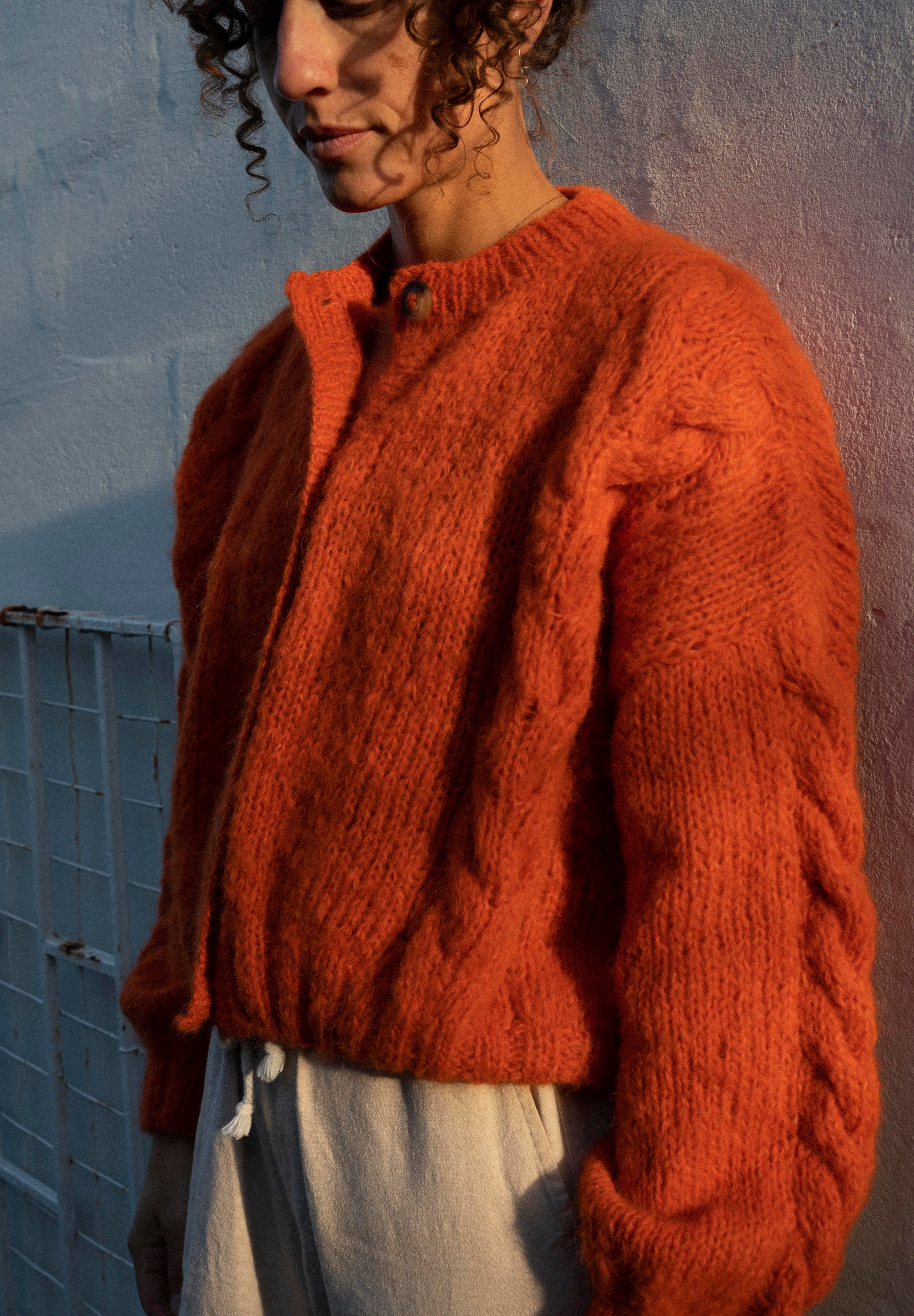 Lima Alpaca Cardigan - Mandarin