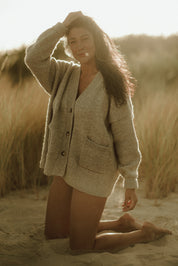 Teo Andean Wool Cardigan - Fog