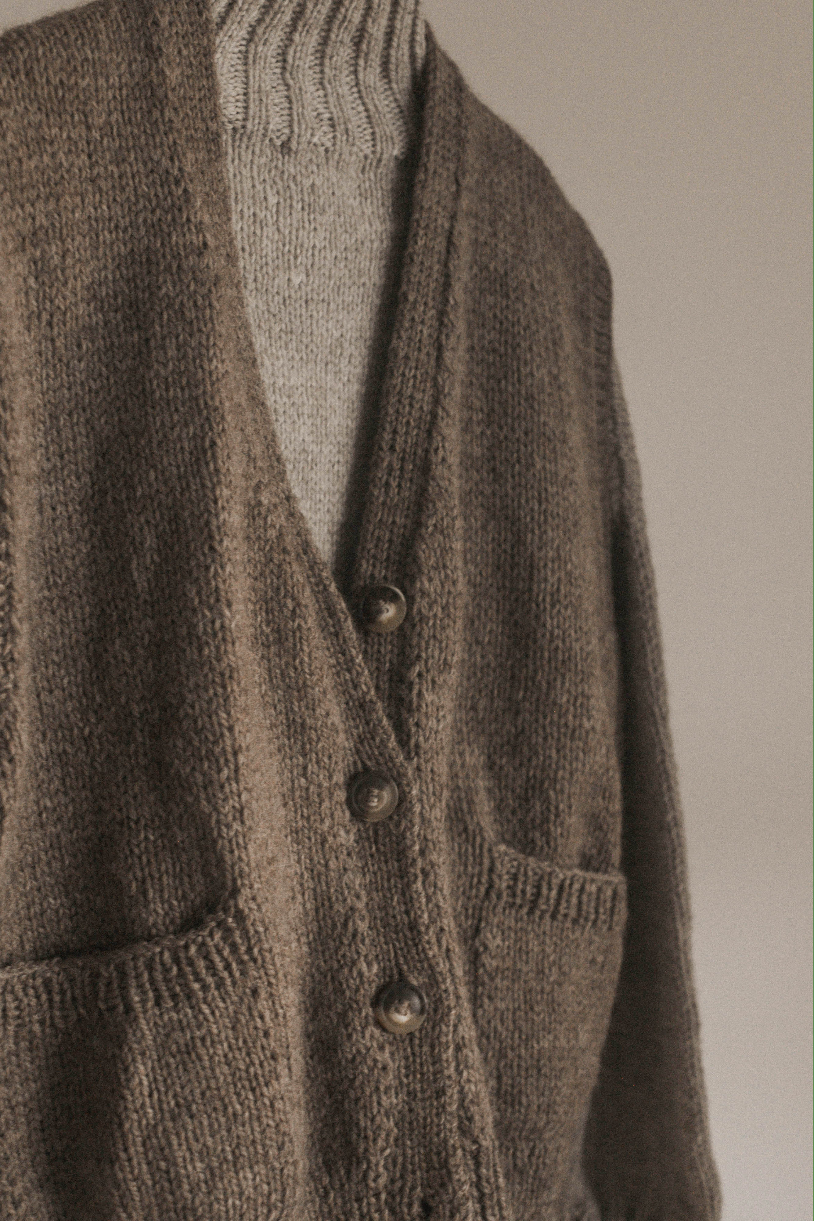 Teo Andean Wool Cardigan - Mushroom