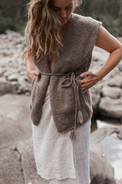 Wren Highland Wool Vest - Mushroom