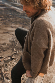 Teo Andean Wool Cardigan - Mushroom