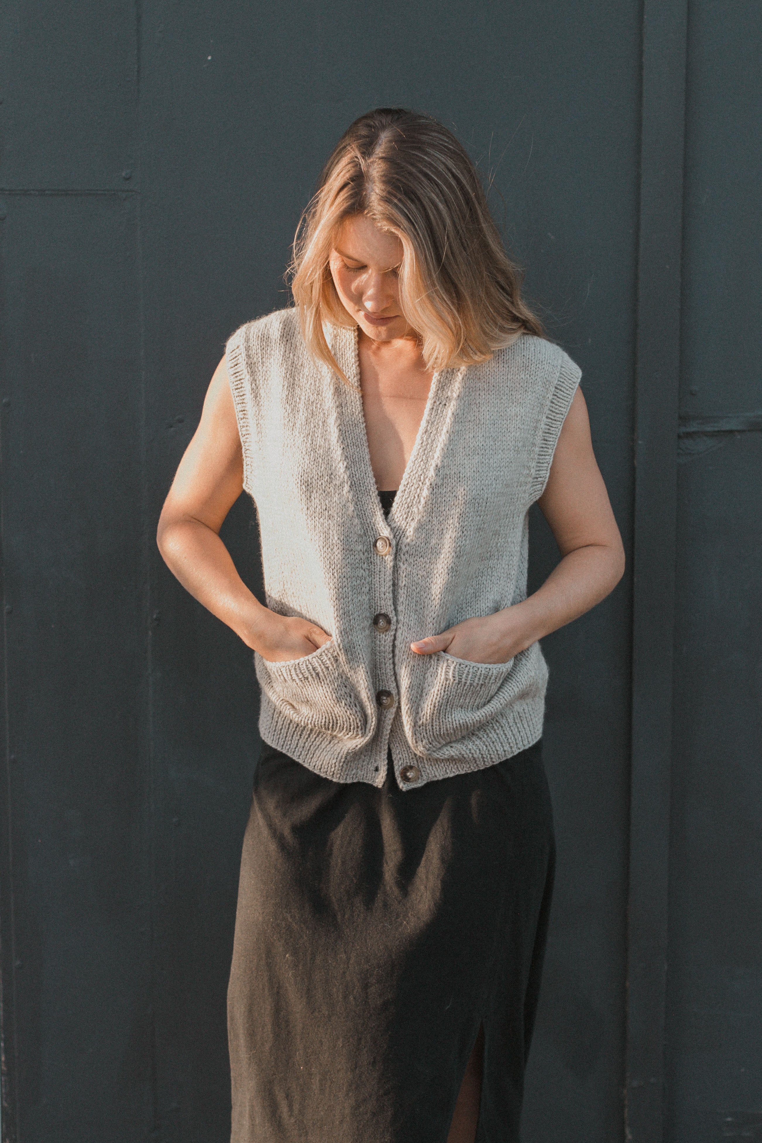 Charlie Andean Wool Vest - Grey