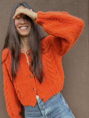 Lima Alpaca Cardigan - Mandarin