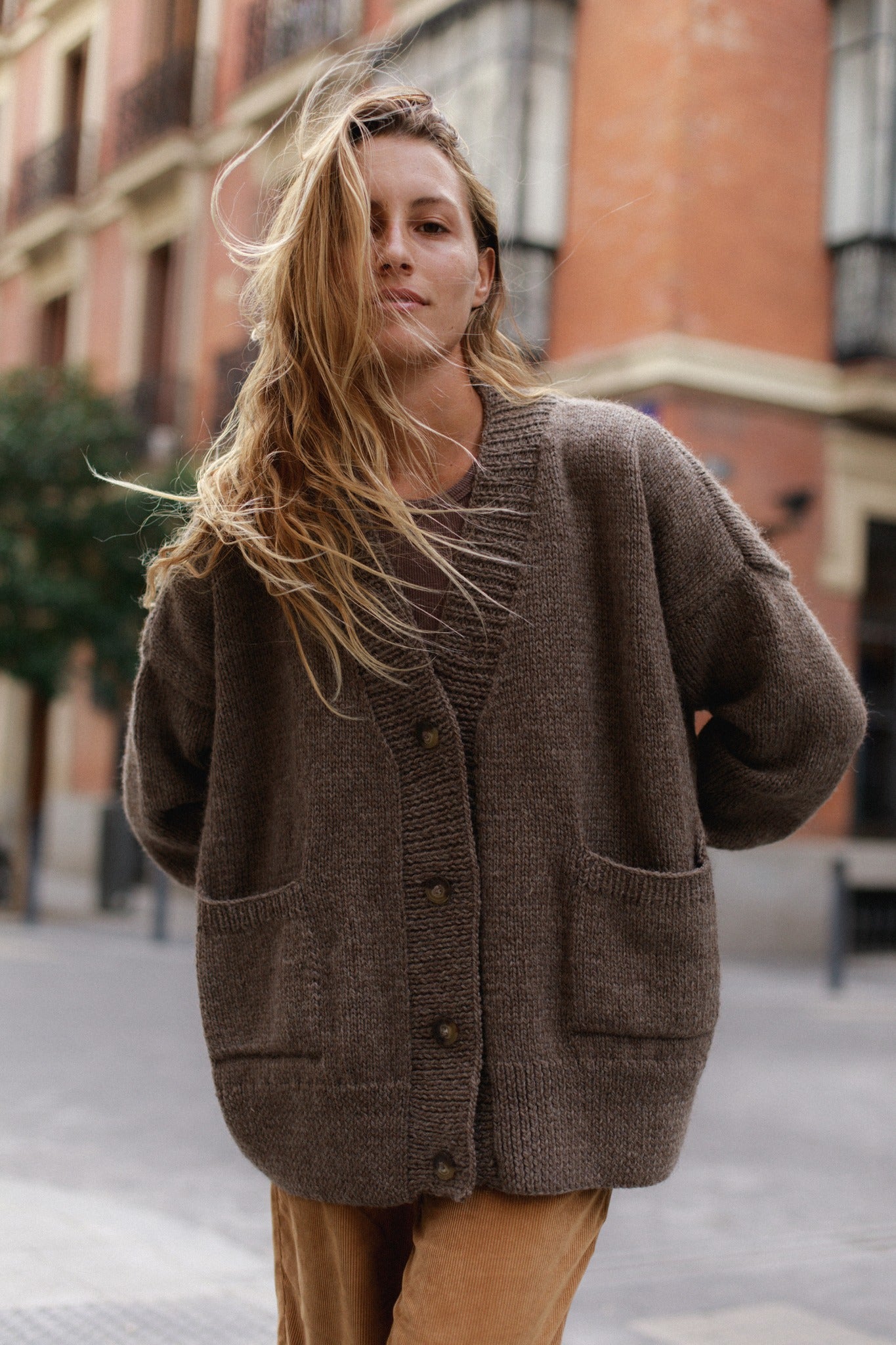 Teo Andean Wool Cardigan - Mushroom