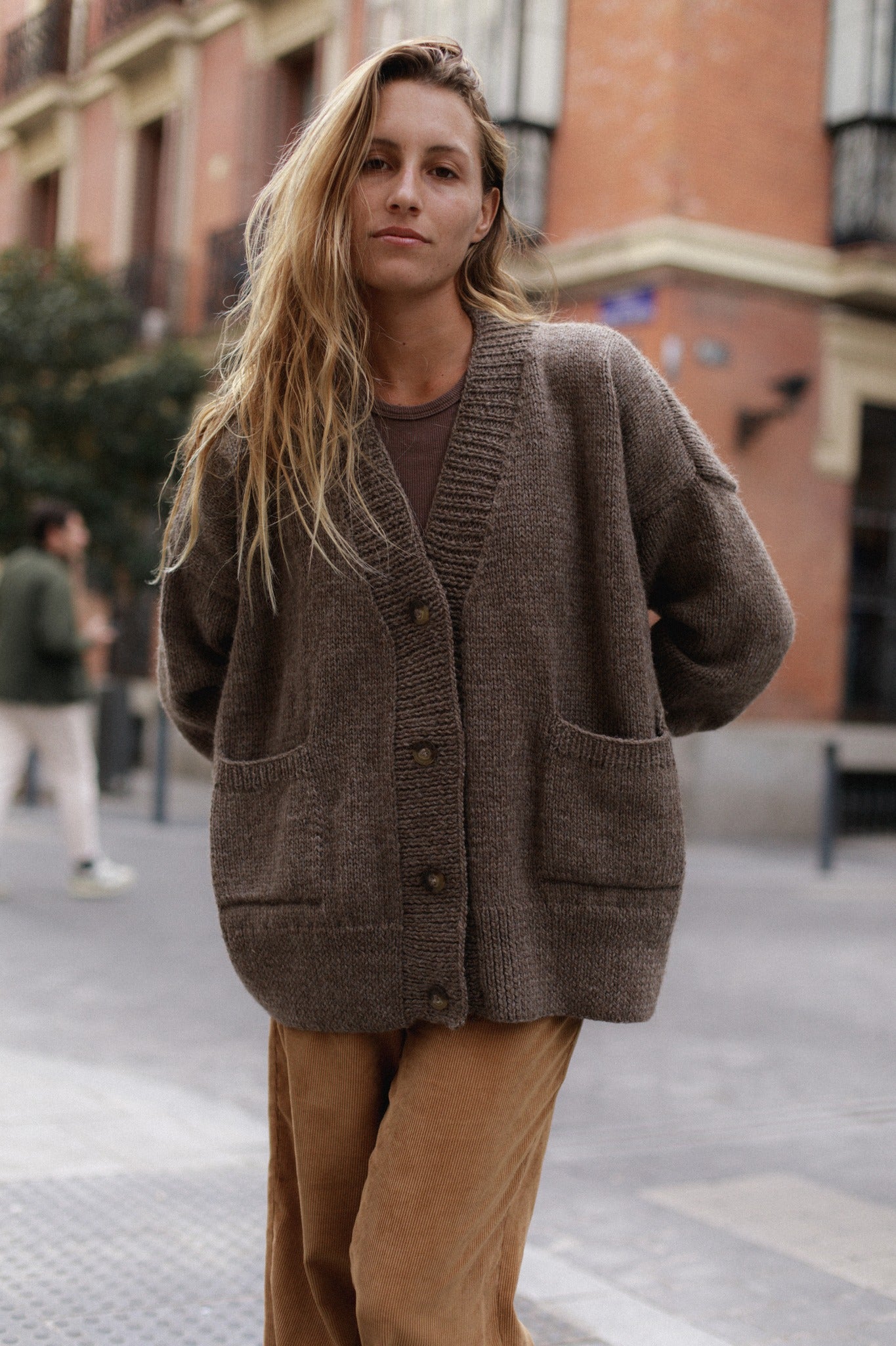 Teo Andean Wool Cardigan - Mushroom