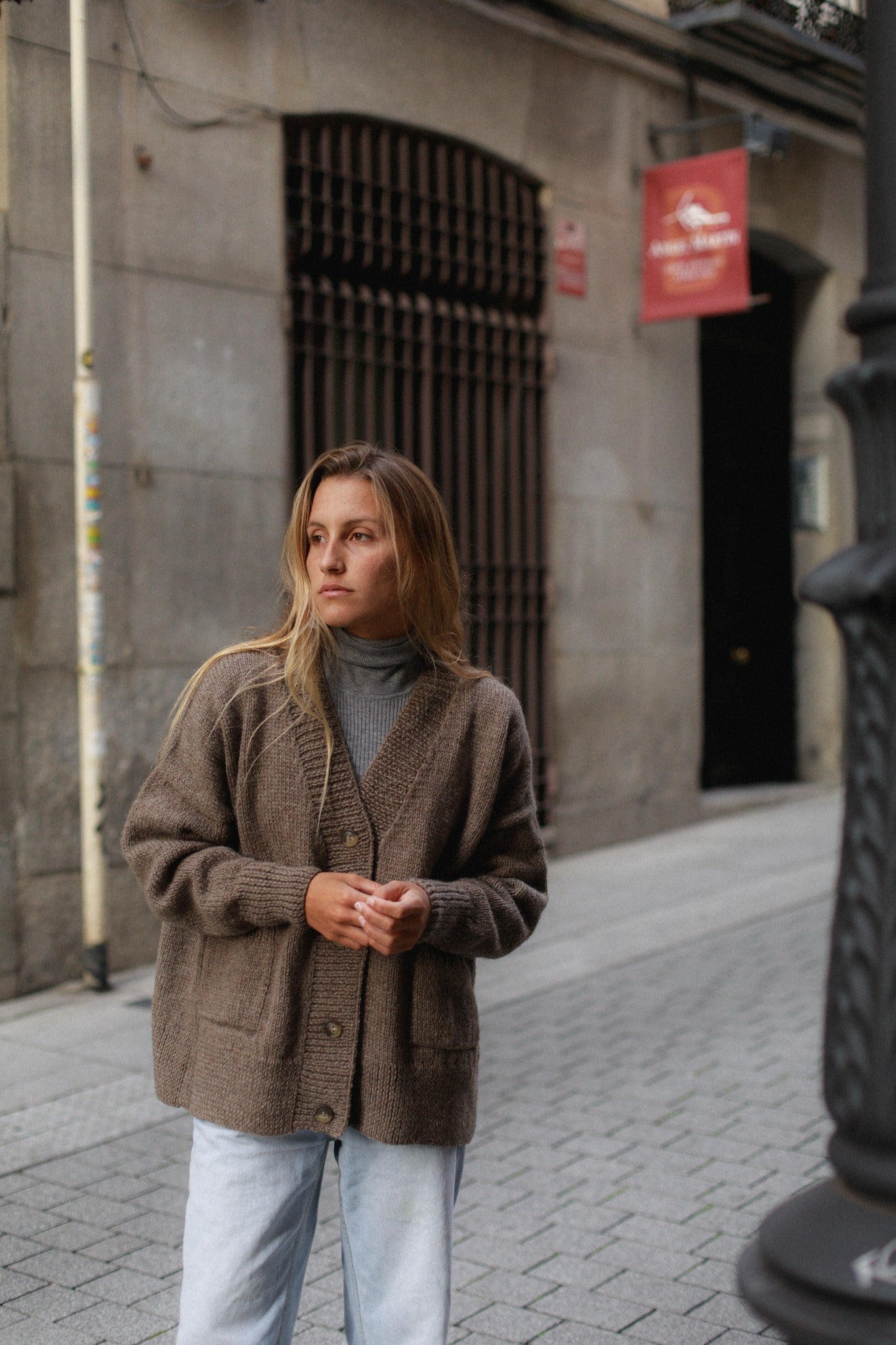 Teo Andean Wool Cardigan - Mushroom