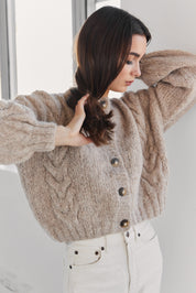 Lima Alpaca Cardigan - Beige