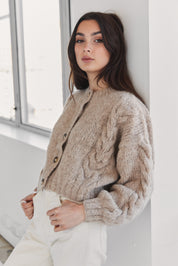 Lima Alpaca Cardigan - Beige