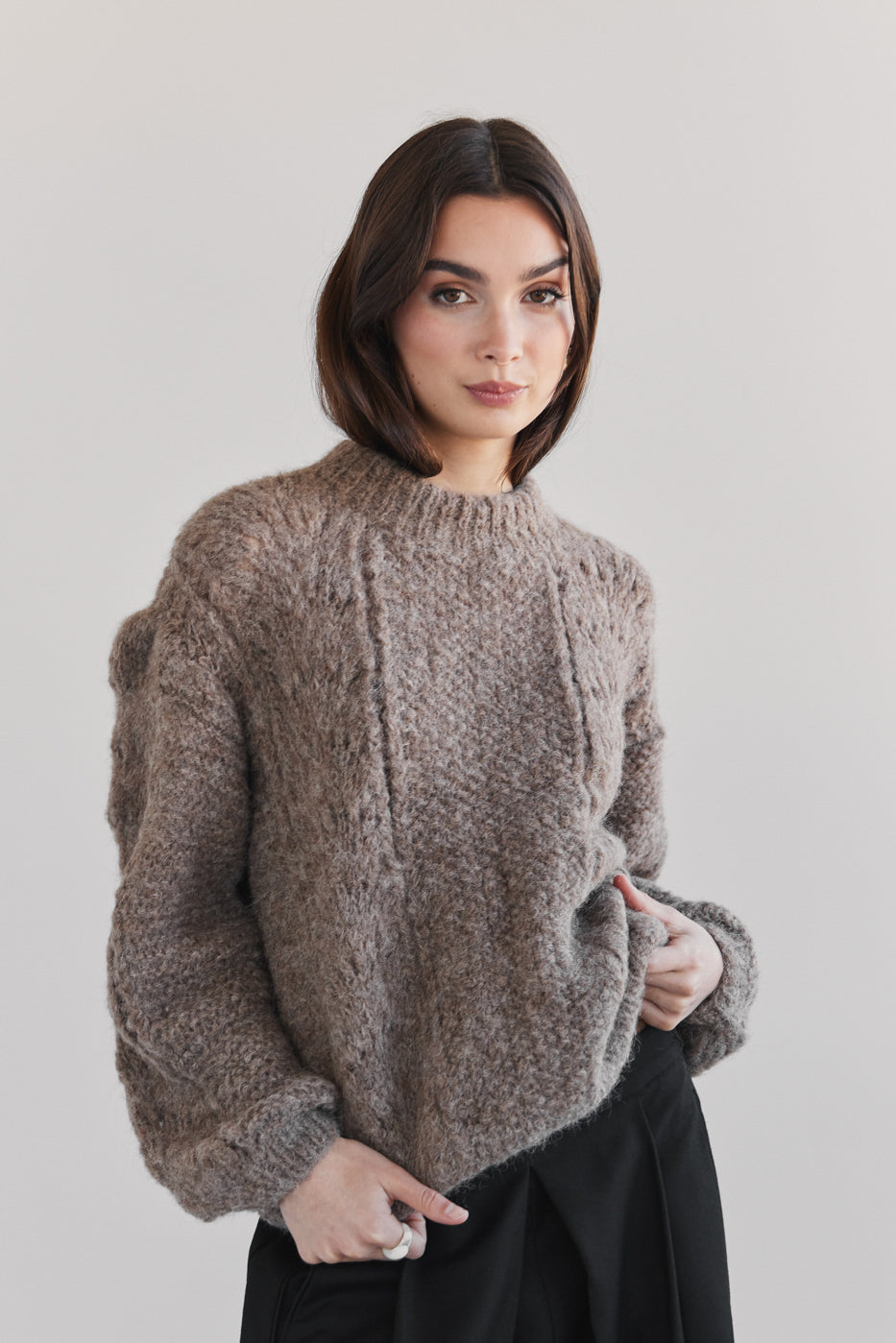Ama Alpaca Jumper - Brown