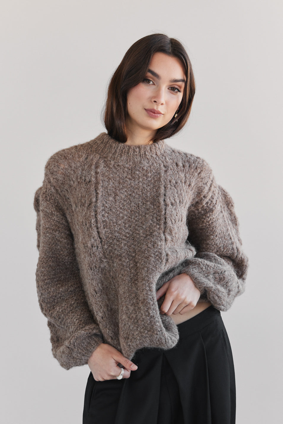 Ama Alpaca Jumper - Brown