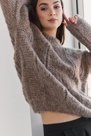 Ama Alpaca Jumper - Brown