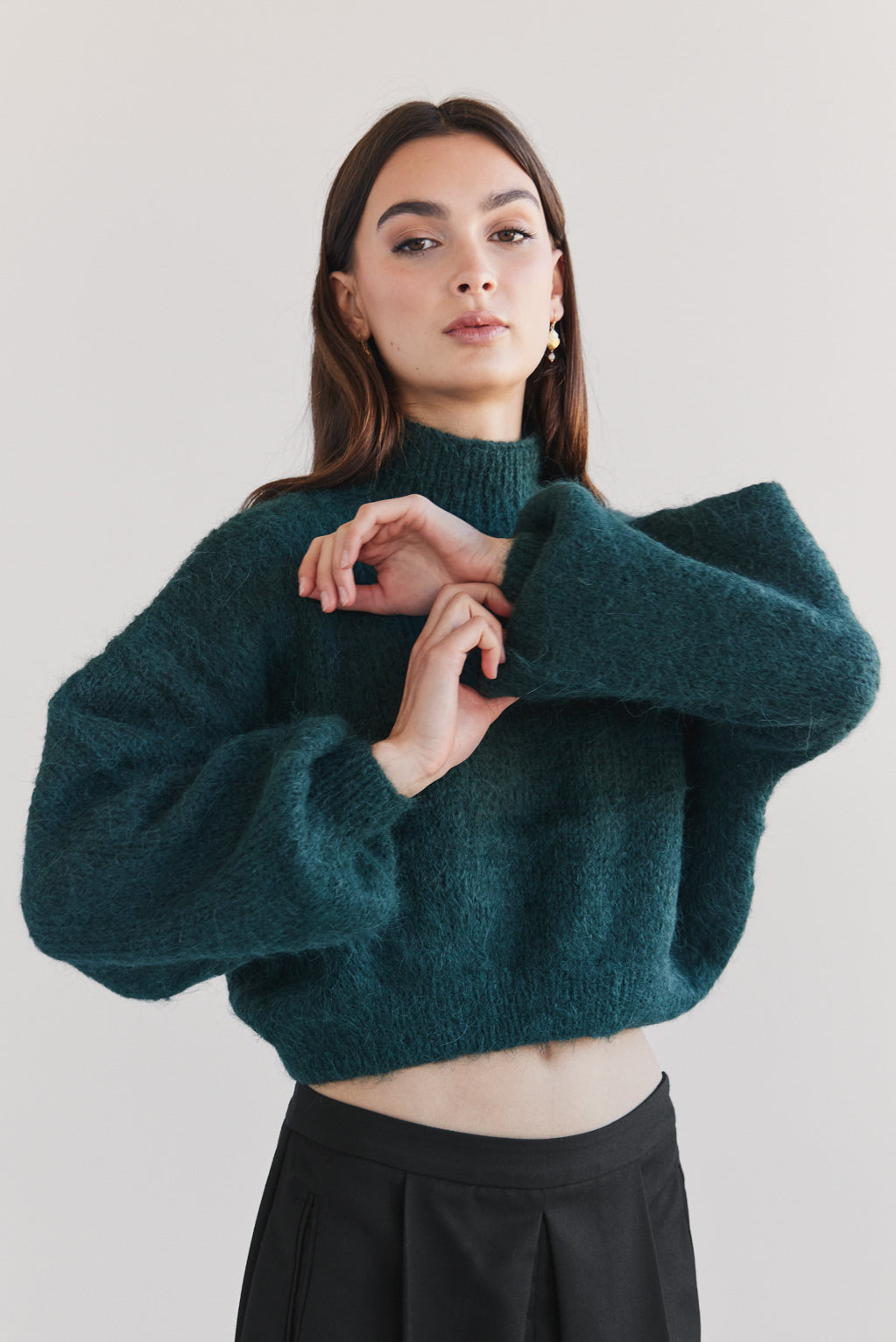 Suri Alpaca Crop - Green