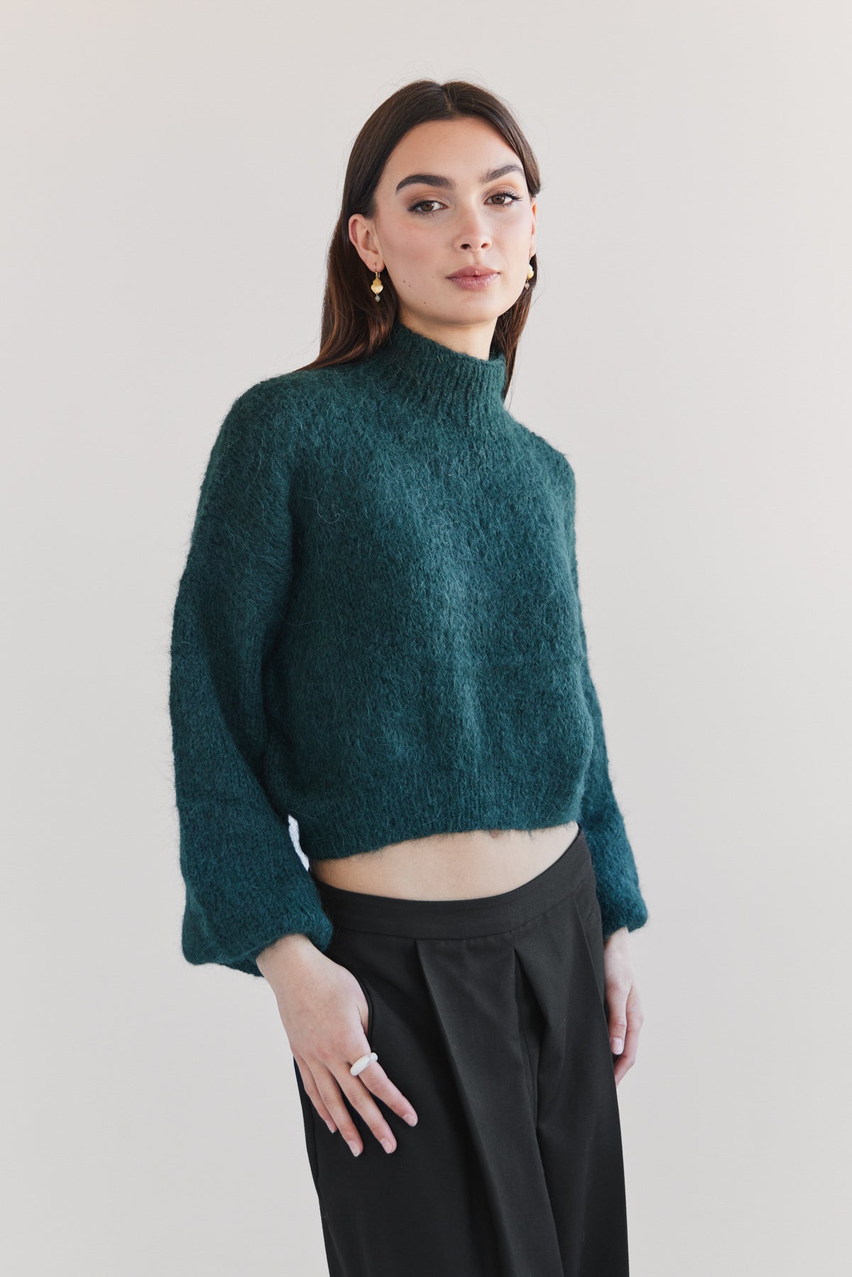Suri Alpaca Crop - Green