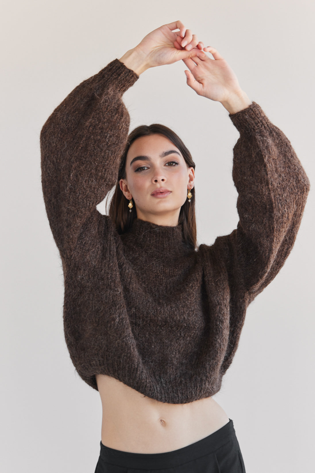 Suri Alpaca Crop - Chocolate Brown