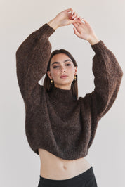 Suri Alpaca Crop - Chocolate Brown