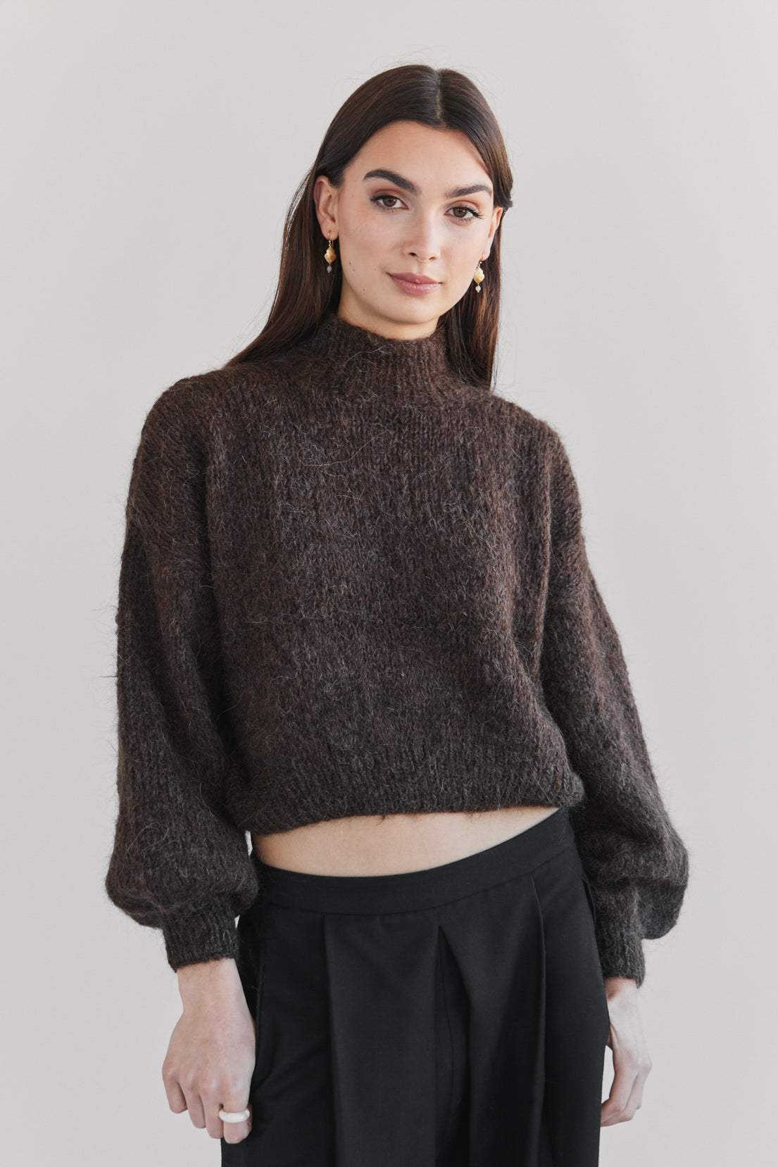 Suri Alpaca Crop - Chocolate Brown