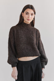 Suri Alpaca Crop - Chocolate Brown
