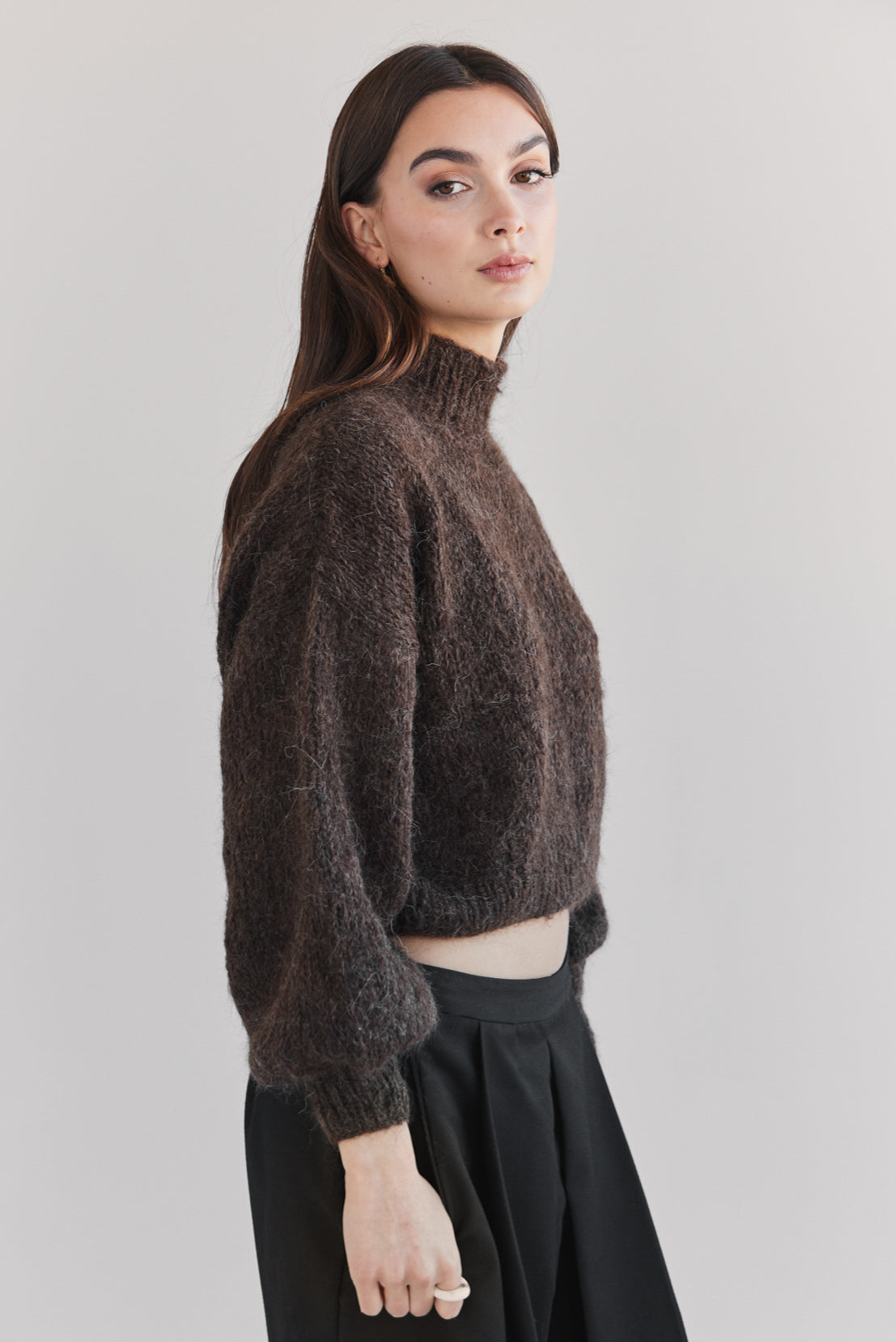 Suri Alpaca Crop - Chocolate Brown
