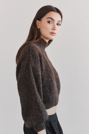 Suri Alpaca Crop - Chocolate Brown