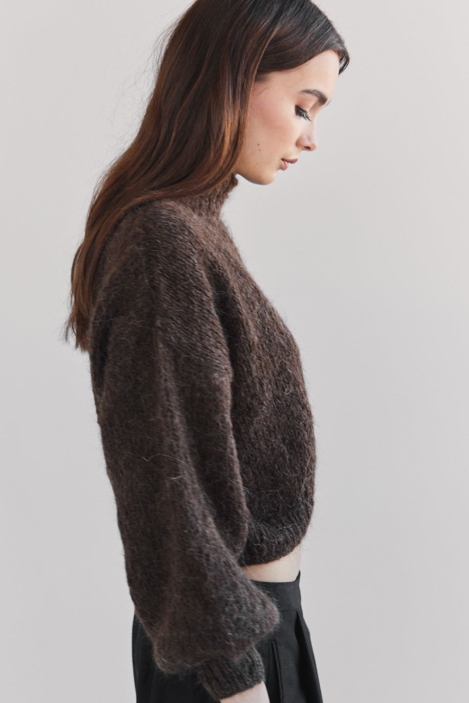 Suri Alpaca Crop - Chocolate Brown
