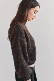 Suri Alpaca Crop - Chocolate Brown