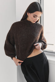 Suri Alpaca Crop - Chocolate Brown