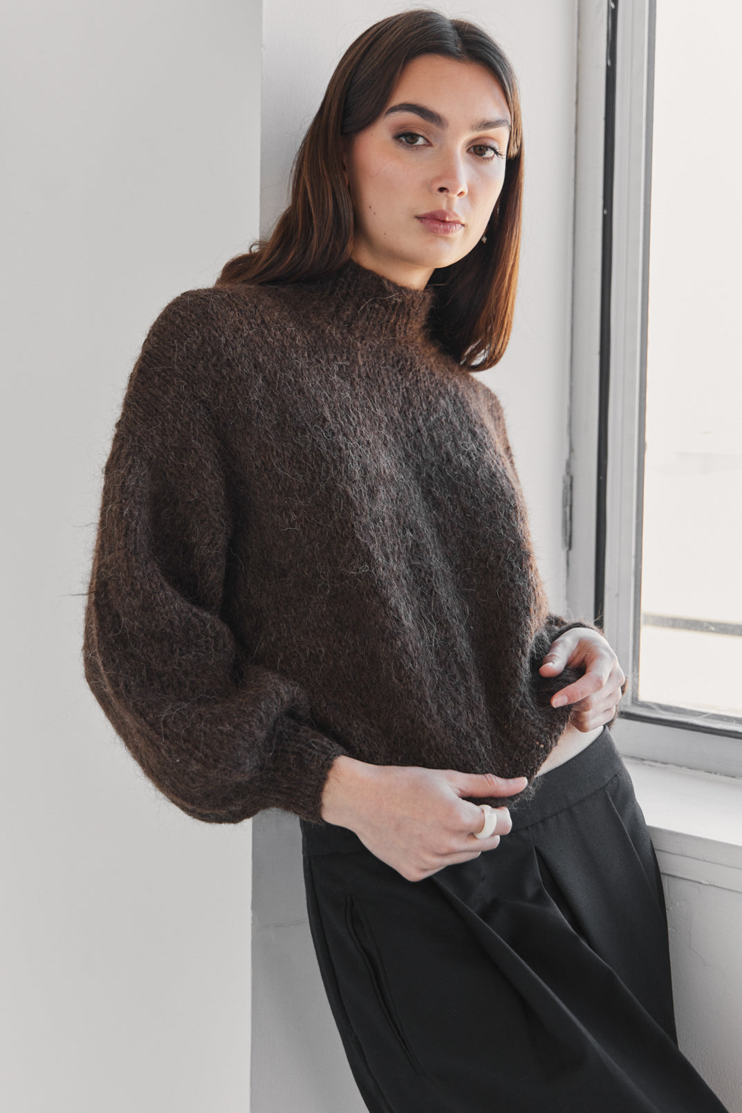 Suri Alpaca Crop - Chocolate Brown