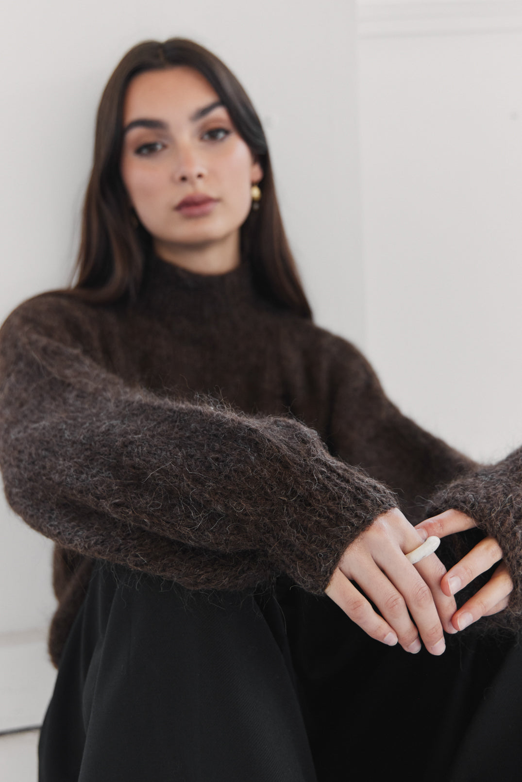 Suri Alpaca Crop - Chocolate Brown