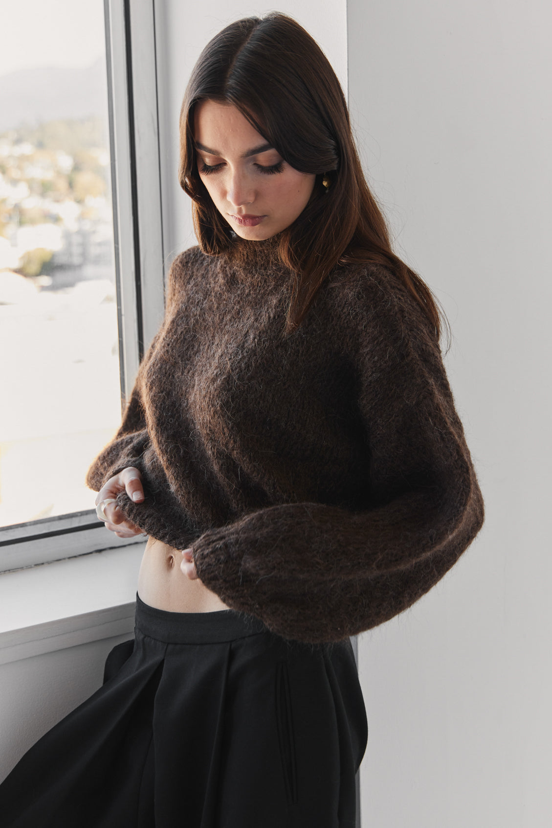 Suri Alpaca Crop - Chocolate Brown