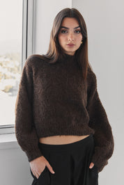 Suri Alpaca Crop - Chocolate Brown