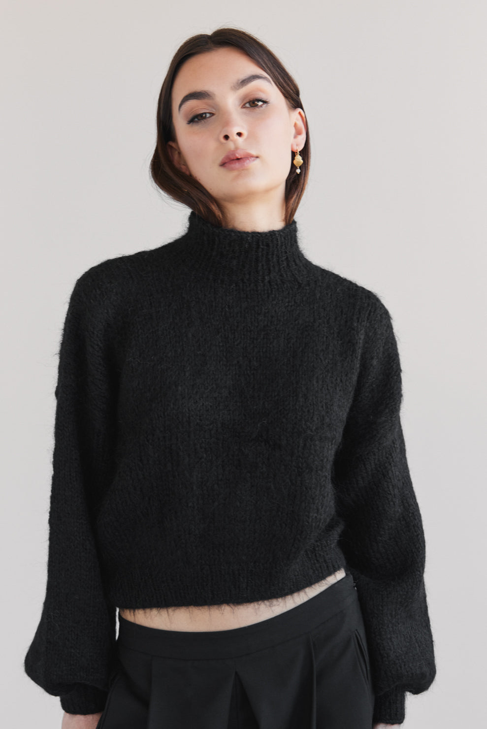 Suri Alpaca Crop - Black