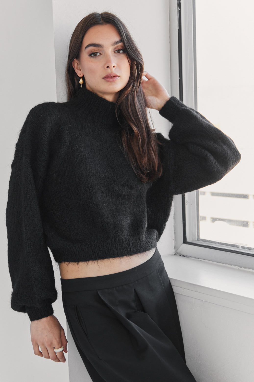 Suri Alpaca Crop - Black