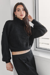 Suri Alpaca Crop - Black