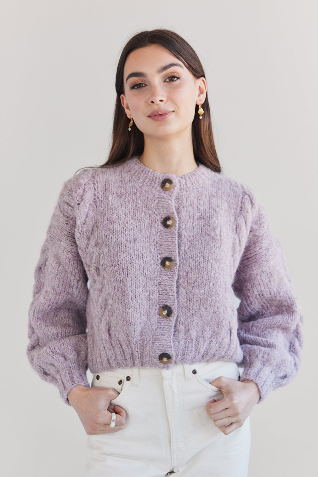 Lima Alpaca Cardigan - Magnolia