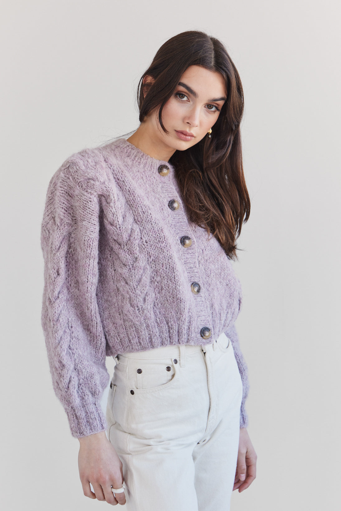 Lima Alpaca Cardigan - Magnolia