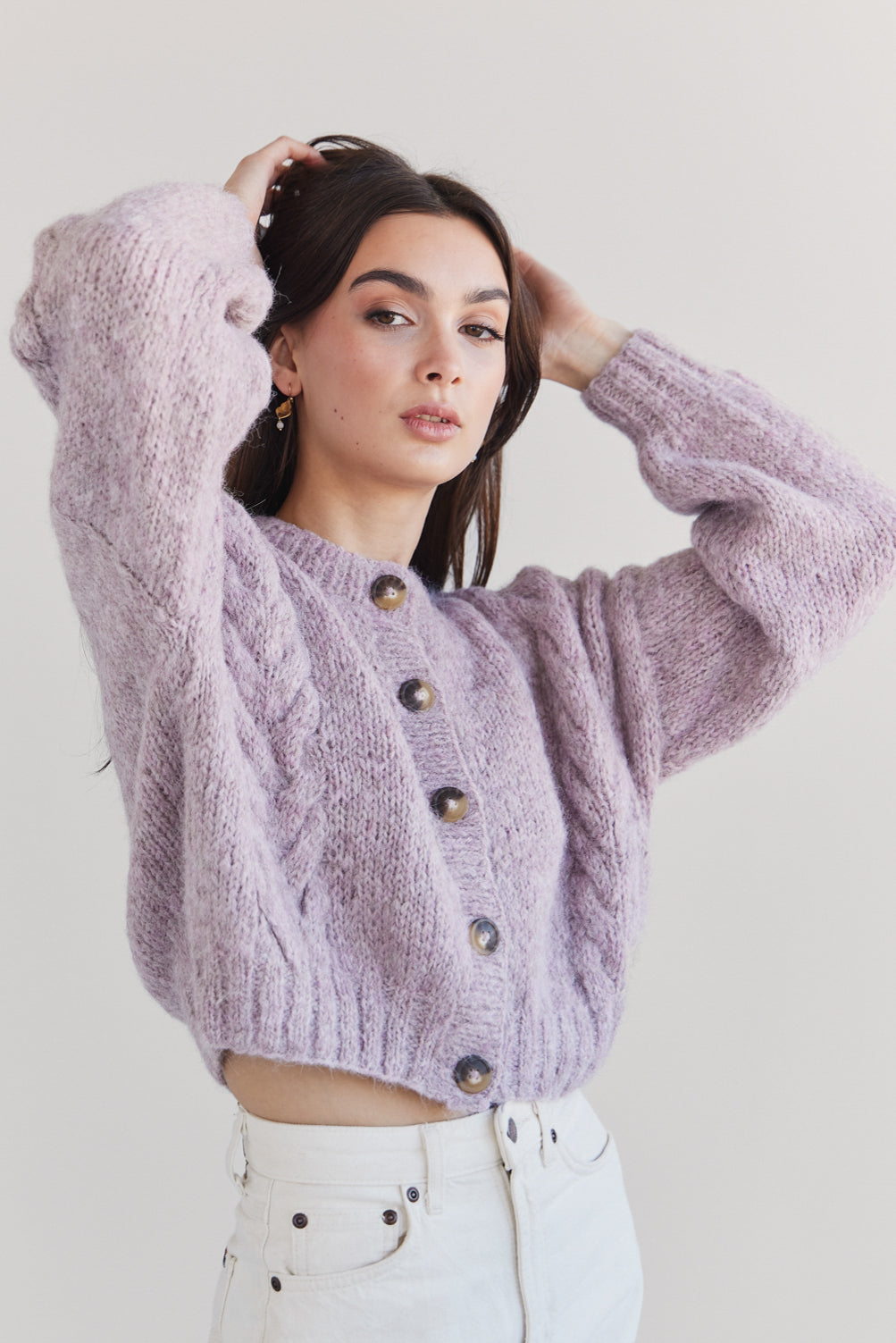 Lima Alpaca Cardigan - Magnolia
