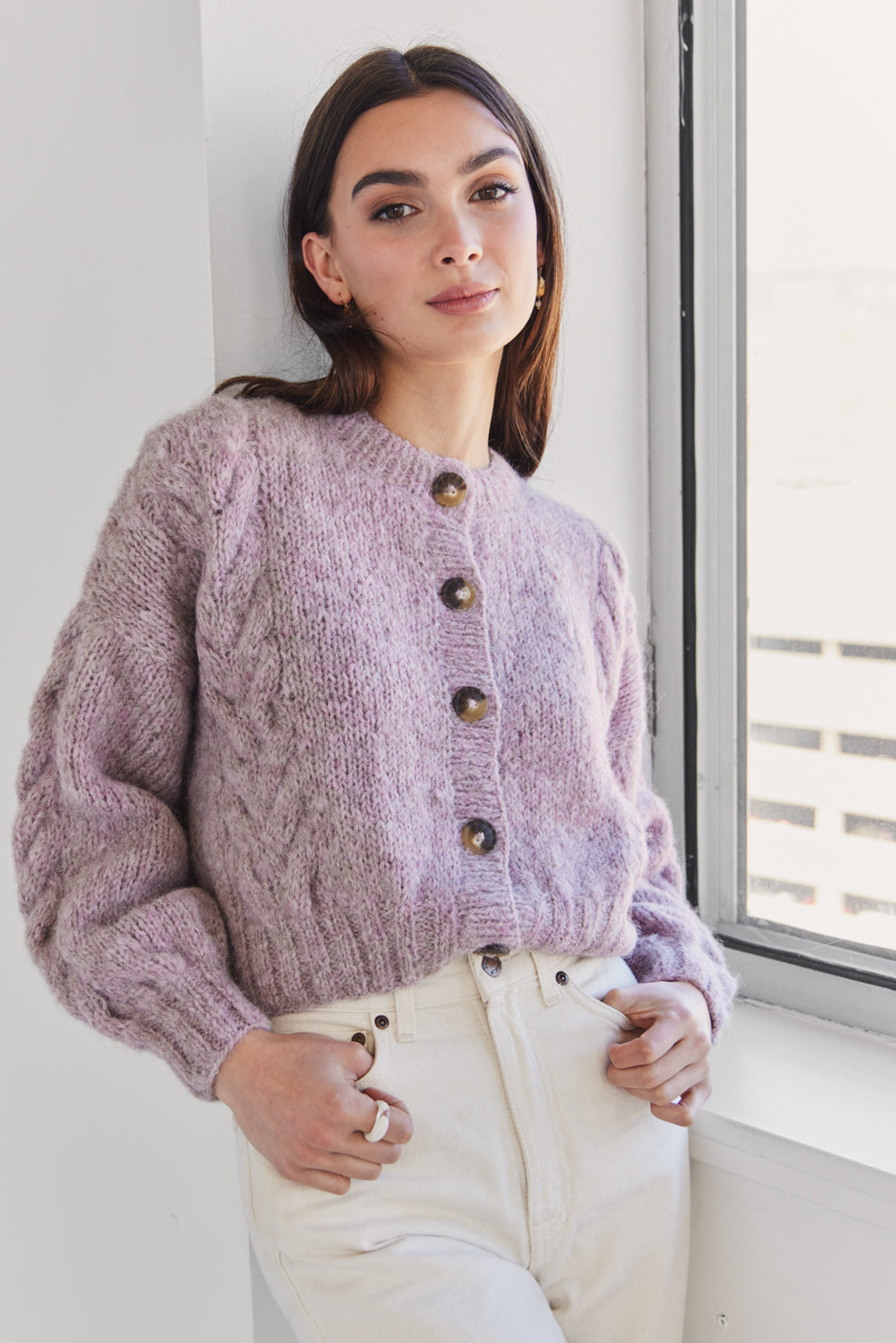Lima Alpaca Cardigan - Magnolia