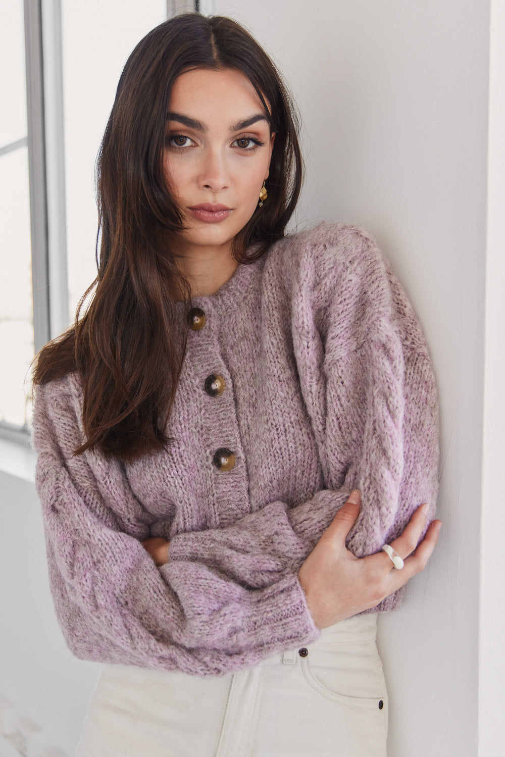 Lima Alpaca Cardigan - Magnolia
