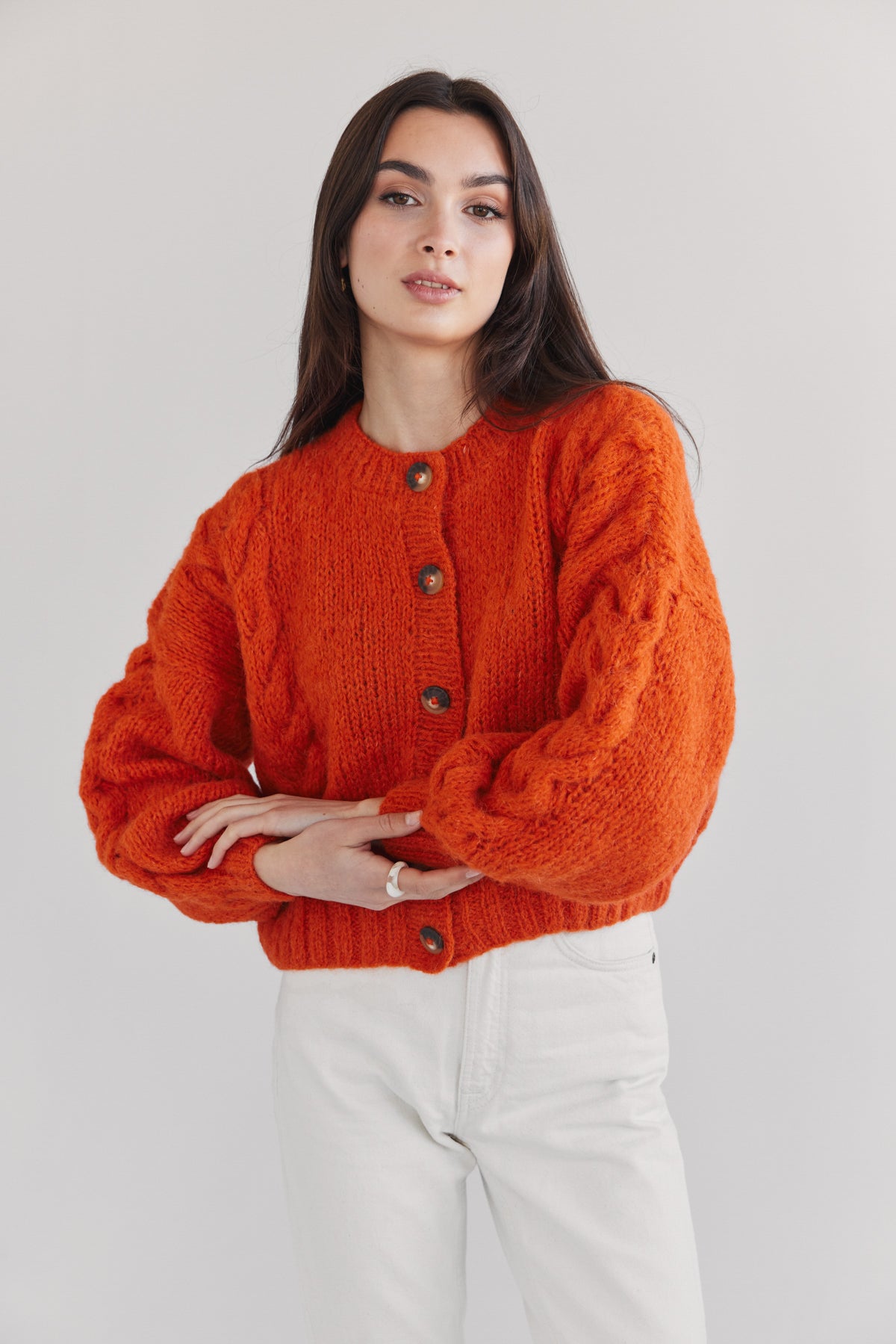 Lima Alpaca Cardigan - Mandarin