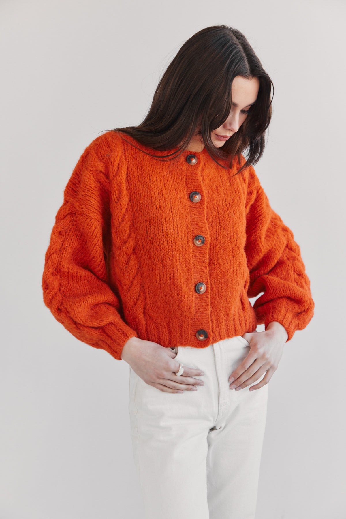 Lima Alpaca Cardigan - Mandarin
