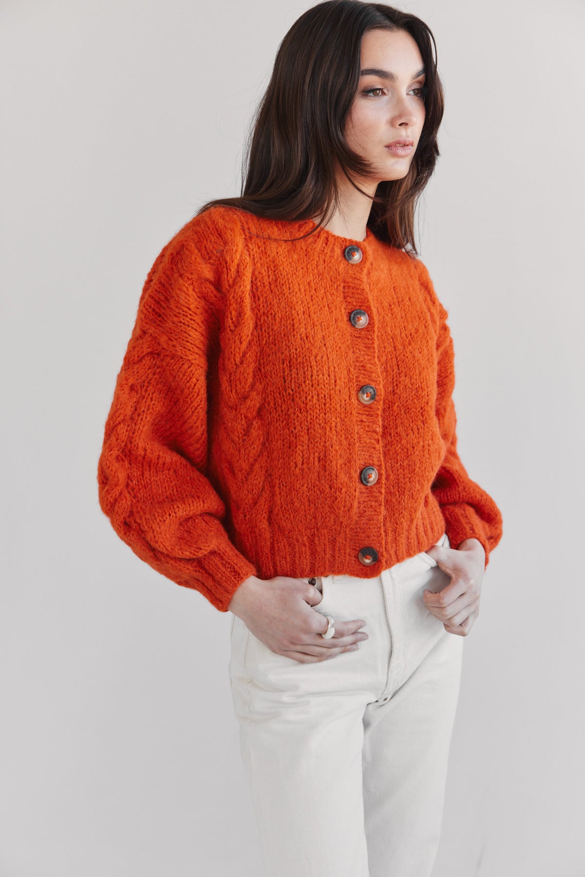 Lima Alpaca Cardigan - Mandarin