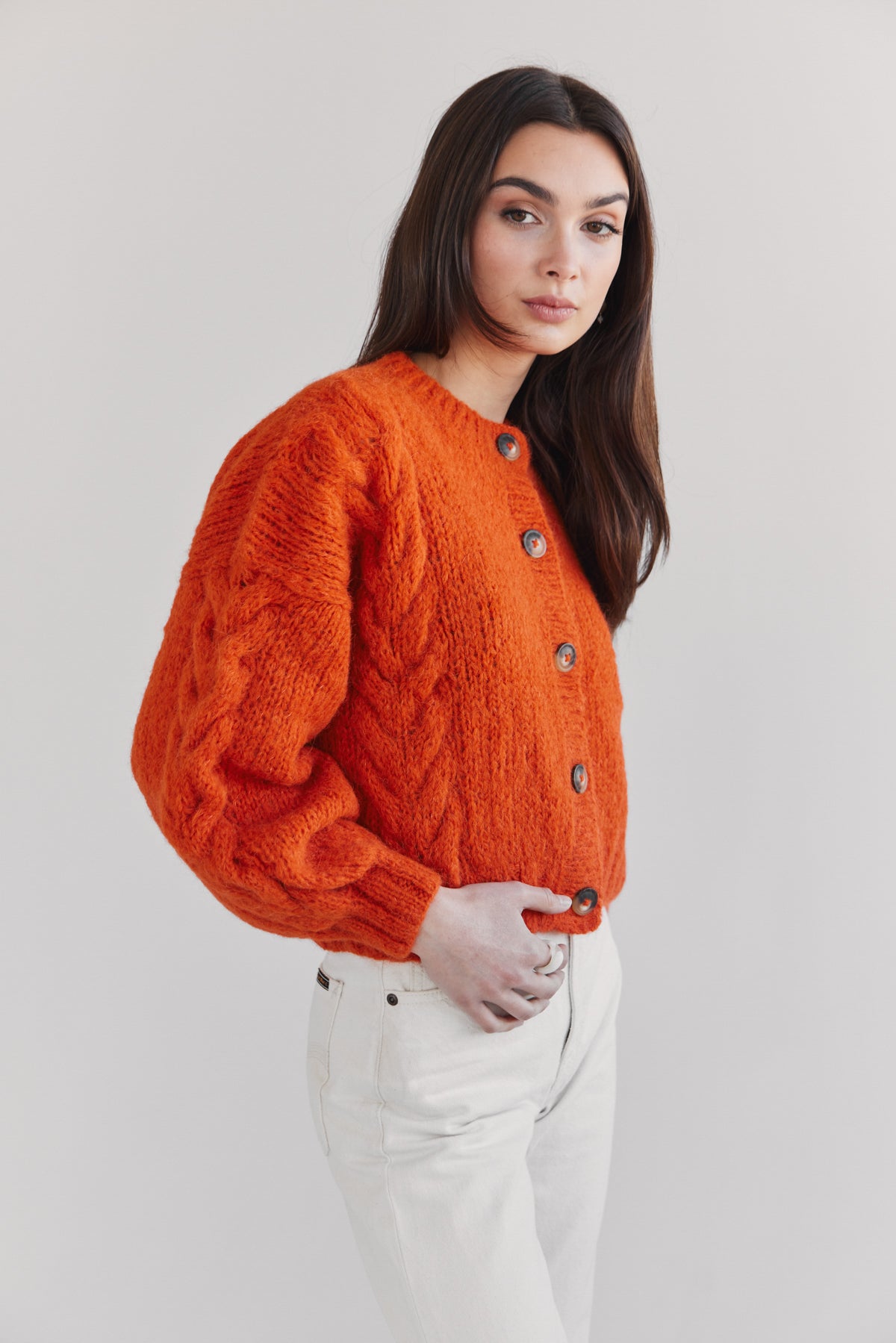 Lima Alpaca Cardigan - Mandarin