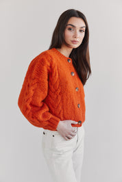Lima Alpaca Cardigan - Mandarin