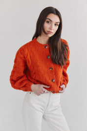 Lima Alpaca Cardigan - Mandarin