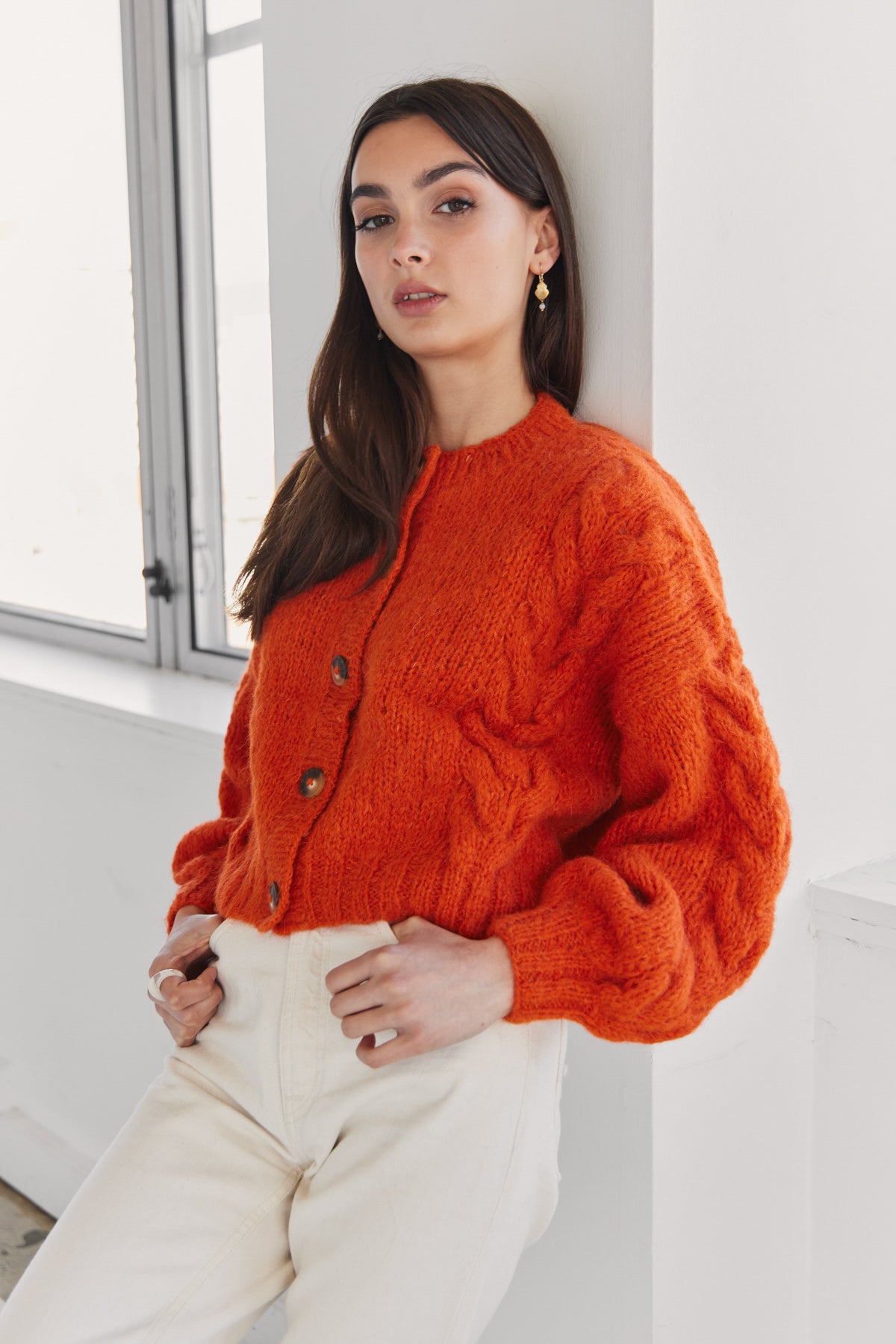 Lima Alpaca Cardigan - Mandarin
