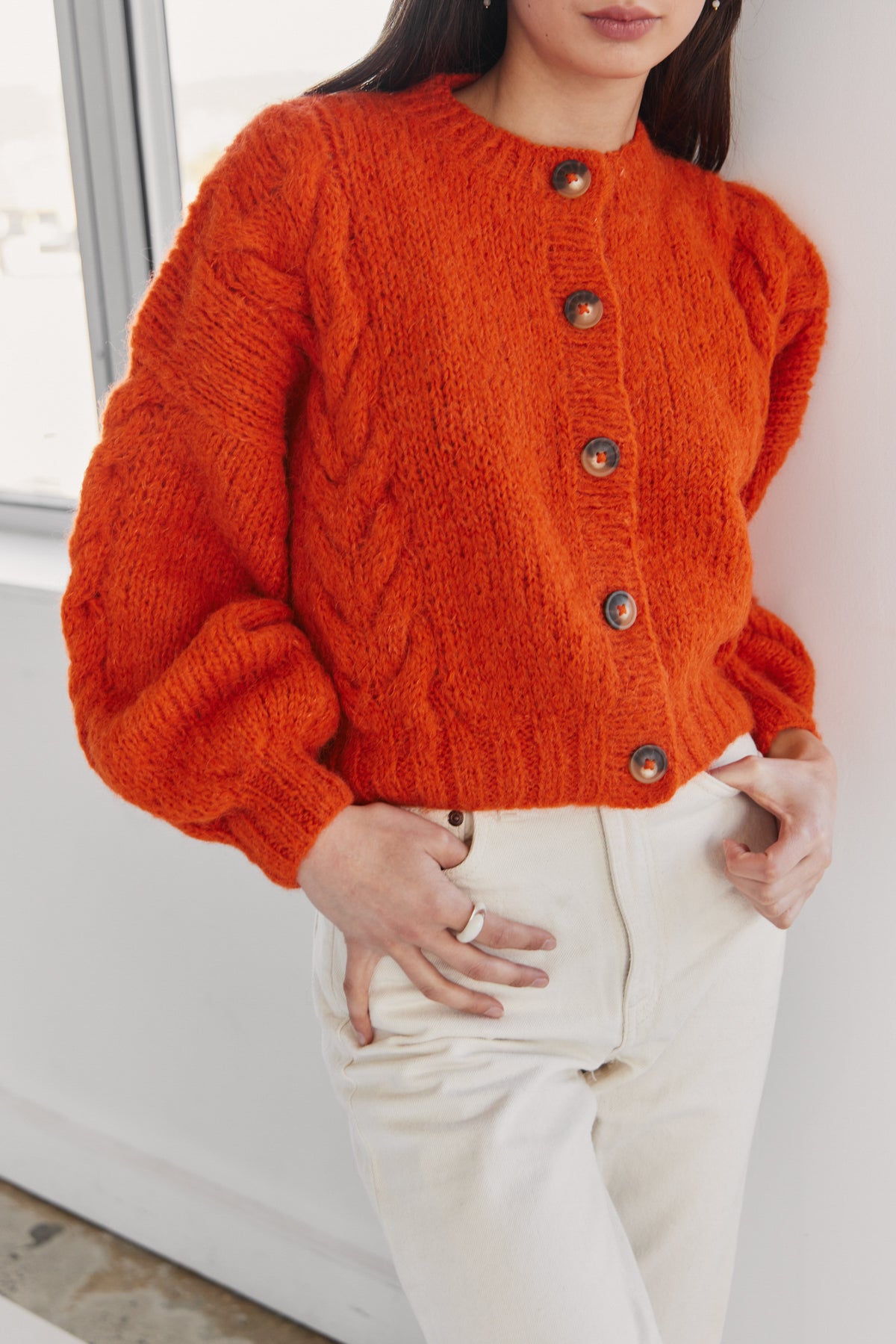 Lima Alpaca Cardigan - Mandarin
