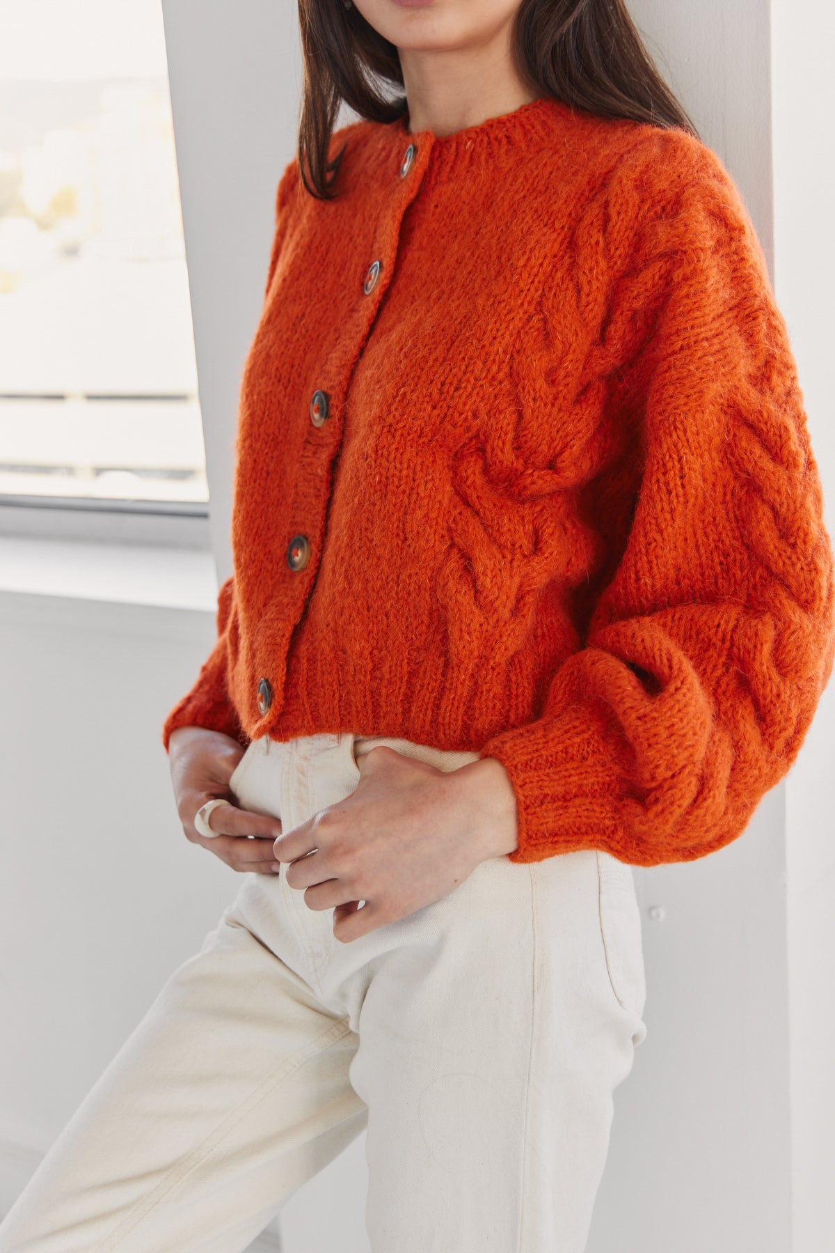 Lima Alpaca Cardigan - Mandarin