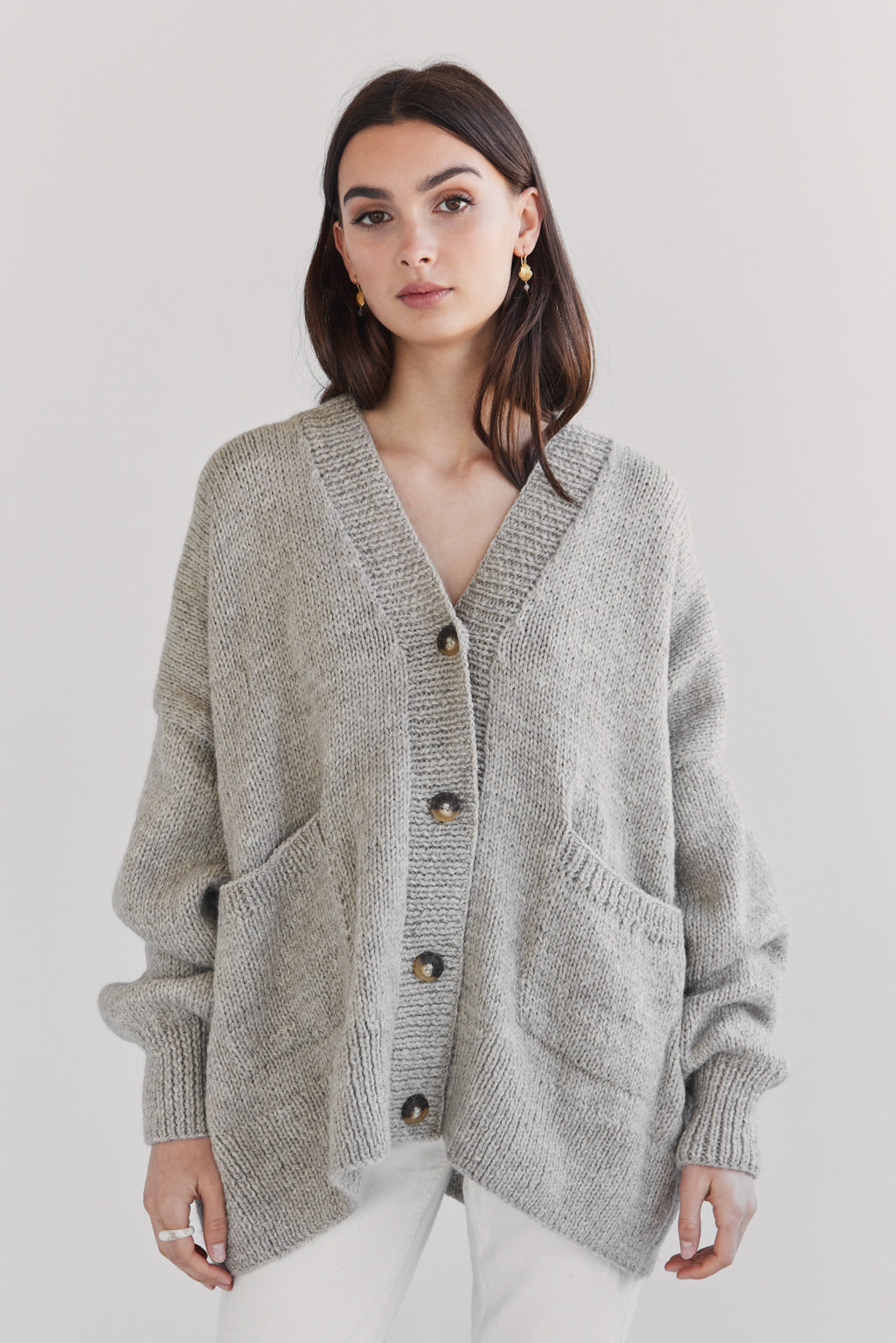 Teo Andean Wool Cardigan - Fog